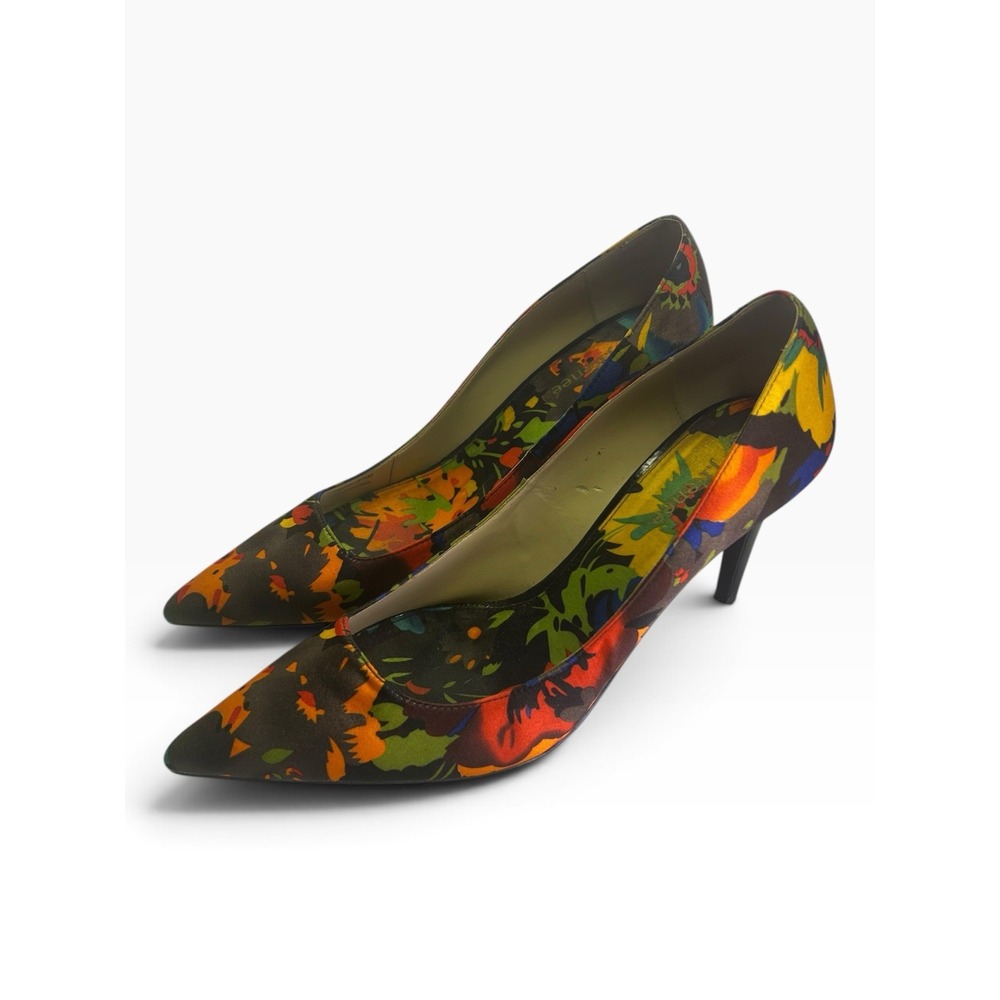 J. Renee Diallo Vintage Multicolor Floral Pointed Toe Stiletto Pumps Heels 9.5M